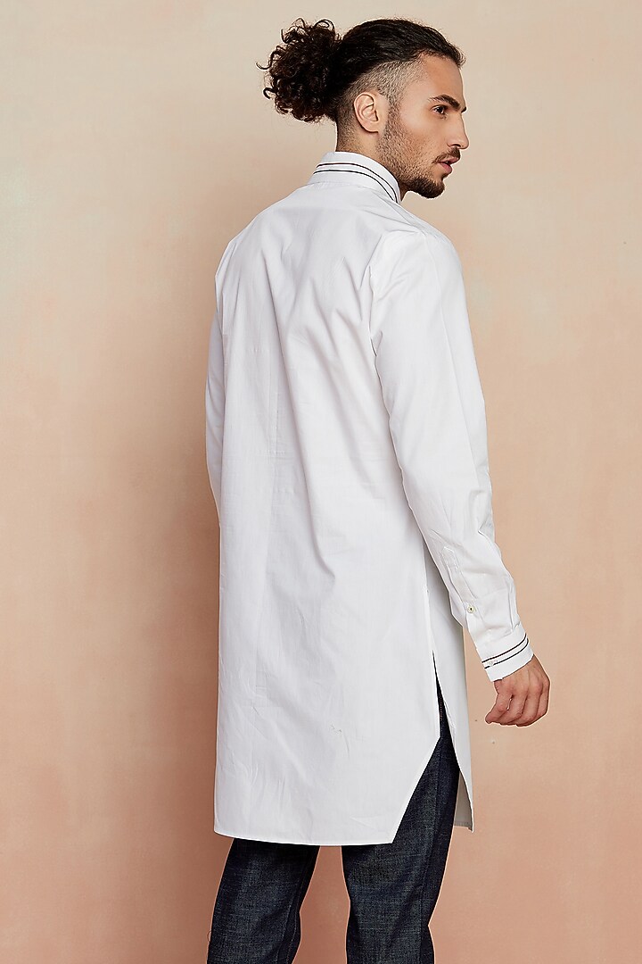 White Cotton Kurta by SEVENDC MEN at Pernia's Pop Up Shop