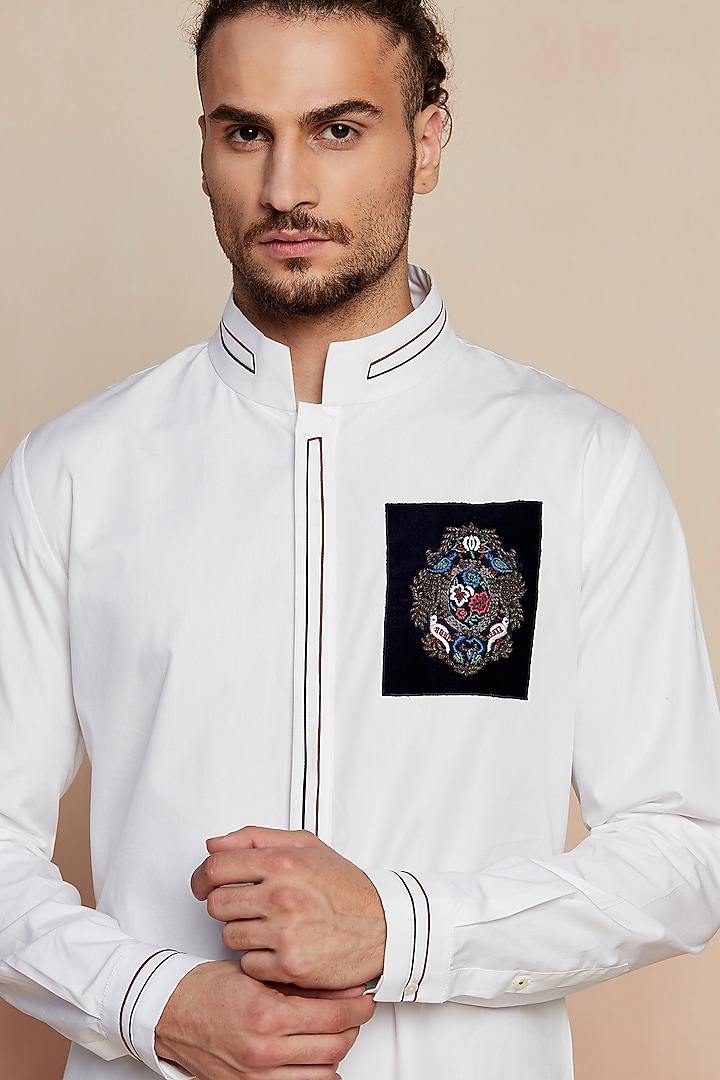 White Cotton Kurta by SEVENDC MEN at Pernia's Pop Up Shop