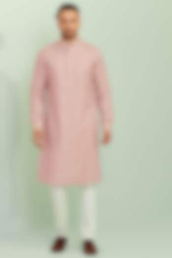 Lilac Silk Draped Kurta Set by SEVENDC MEN at Pernia's Pop Up Shop