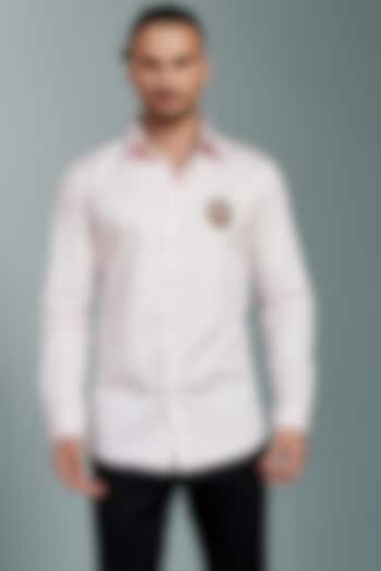 Pink Cotton Hand Embroidered Party start Shirt by SEVENDC MEN at Pernia's Pop Up Shop