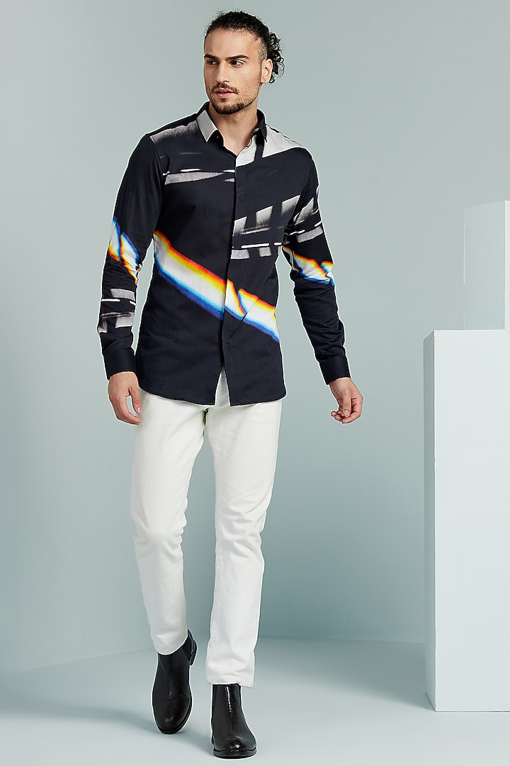 Multi-Coloured Printed Party Wear Shirt by SEVENDC MEN at Pernia's Pop Up Shop