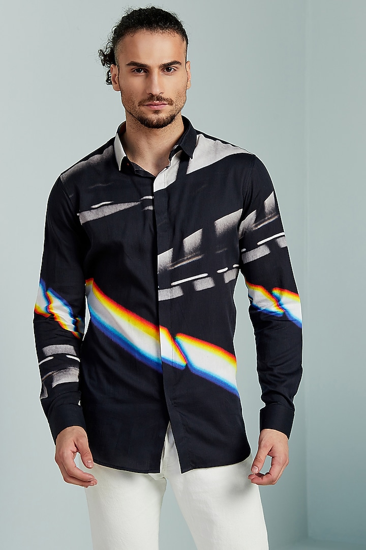 Multi-Coloured Printed Shirt by SEVENDC MEN