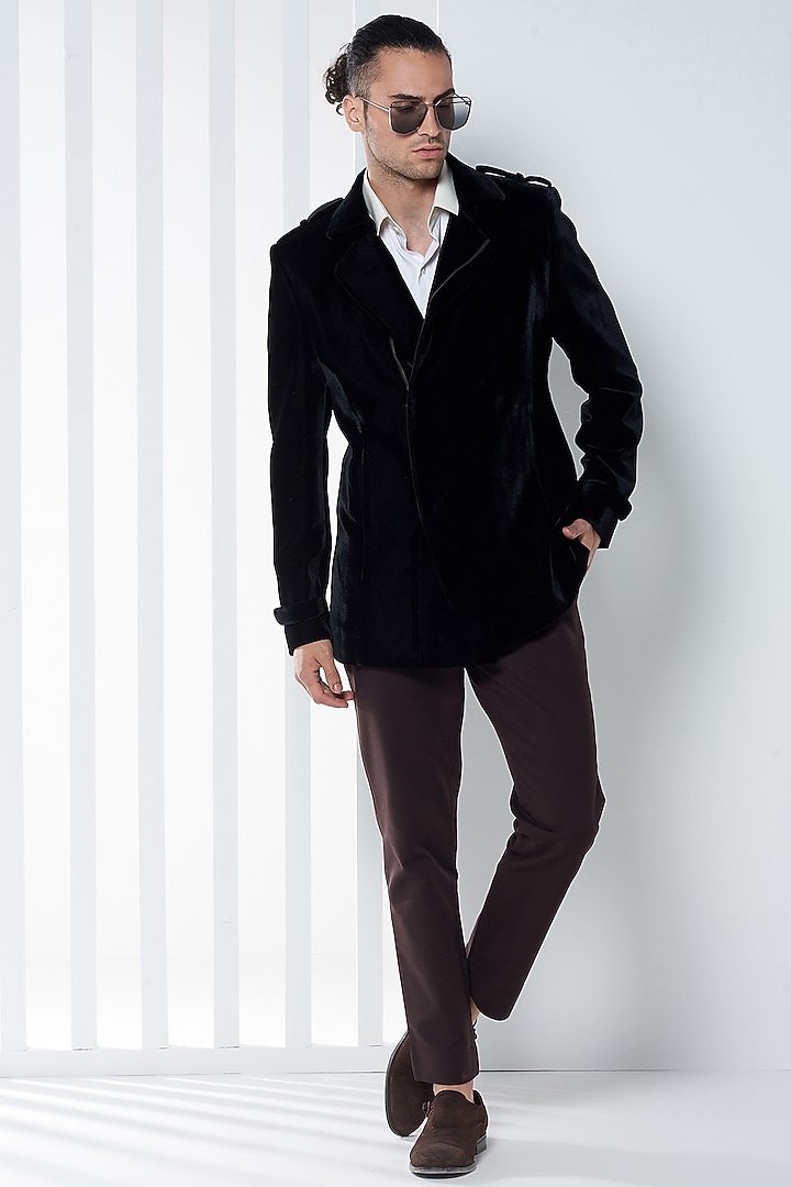 Black Velvet Jacket by SEVENDC MEN at Pernia's Pop Up Shop