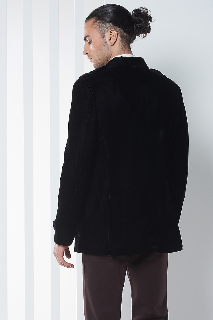 Black Velvet Jacket by SEVENDC MEN at Pernia's Pop Up Shop