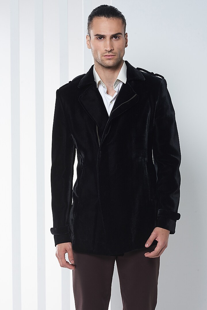 Black Velvet Jacket by SEVENDC MEN at Pernia's Pop Up Shop