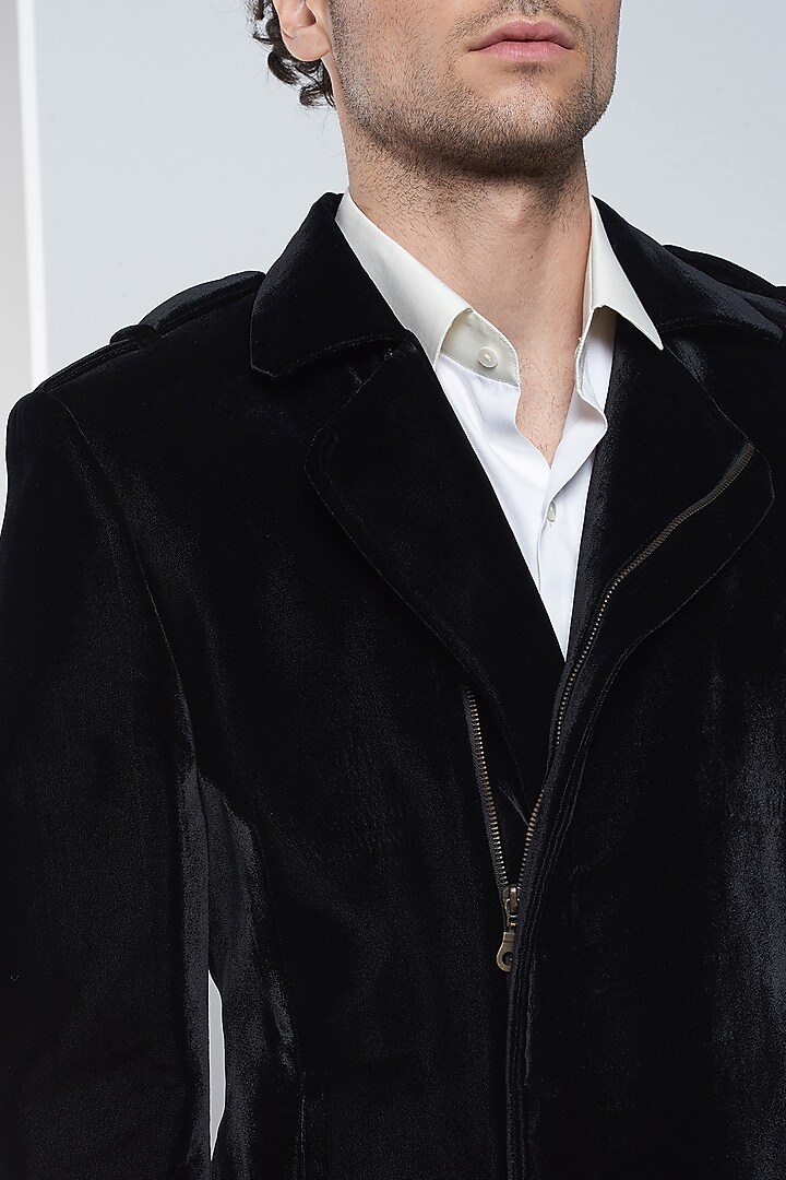 Black Velvet Jacket by SEVENDC MEN at Pernia's Pop Up Shop