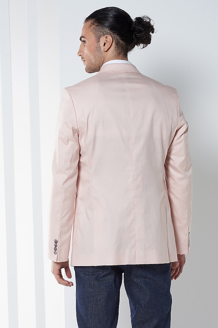 Pastel Pink Cotton Twill Blazer Set by SEVENDC MEN at Pernia's Pop Up Shop