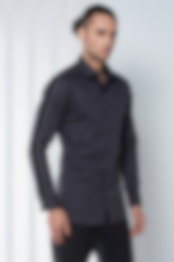 Dark Grey Cotton Party  start Shirt by SEVENDC MEN at Pernia's Pop Up Shop