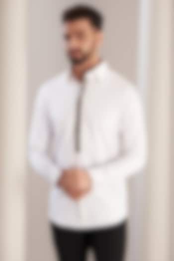 White Cotton Shirt by SEVENDC MEN