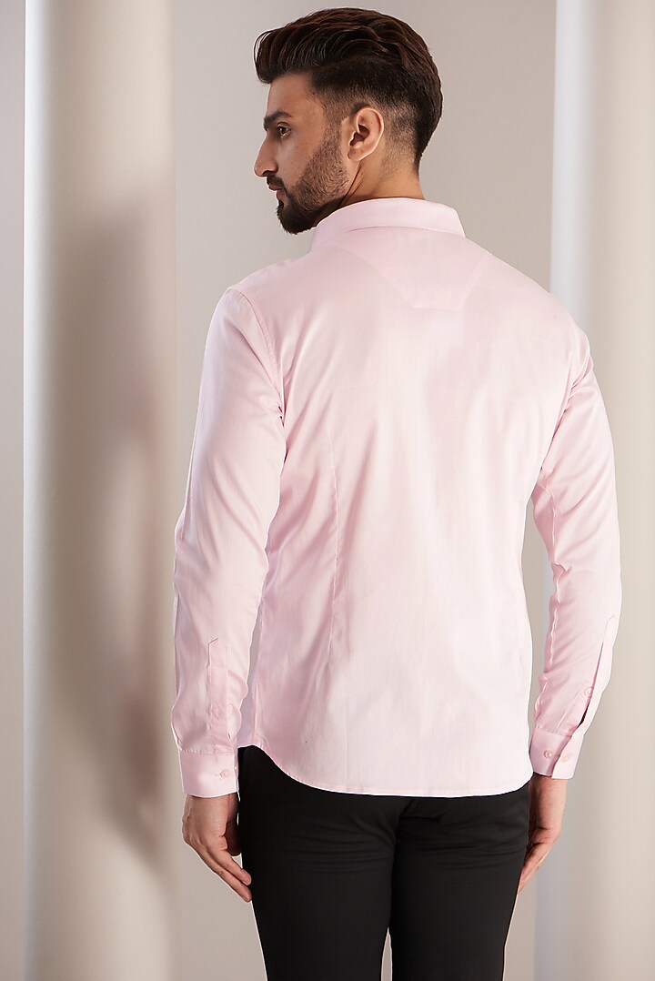 Pink Cotton Abstract Party Wear Shirt by SEVENDC MEN at Pernia's Pop Up Shop