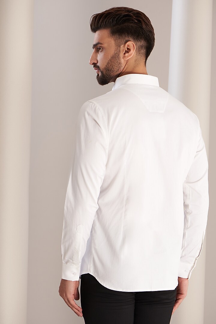 White Cotton Spectrum Summer Shirt by SEVENDC MEN at Pernia's Pop Up Shop