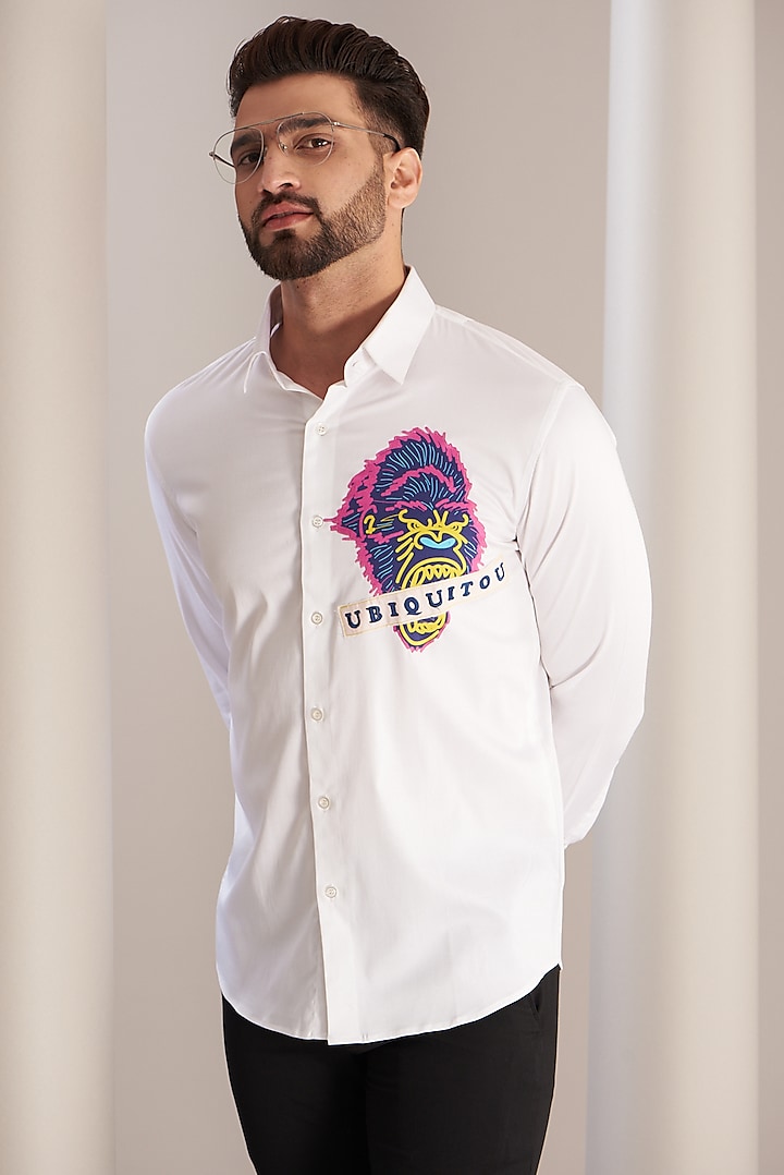 White Cotton Ubiquitous Shirt by SEVENDC MEN