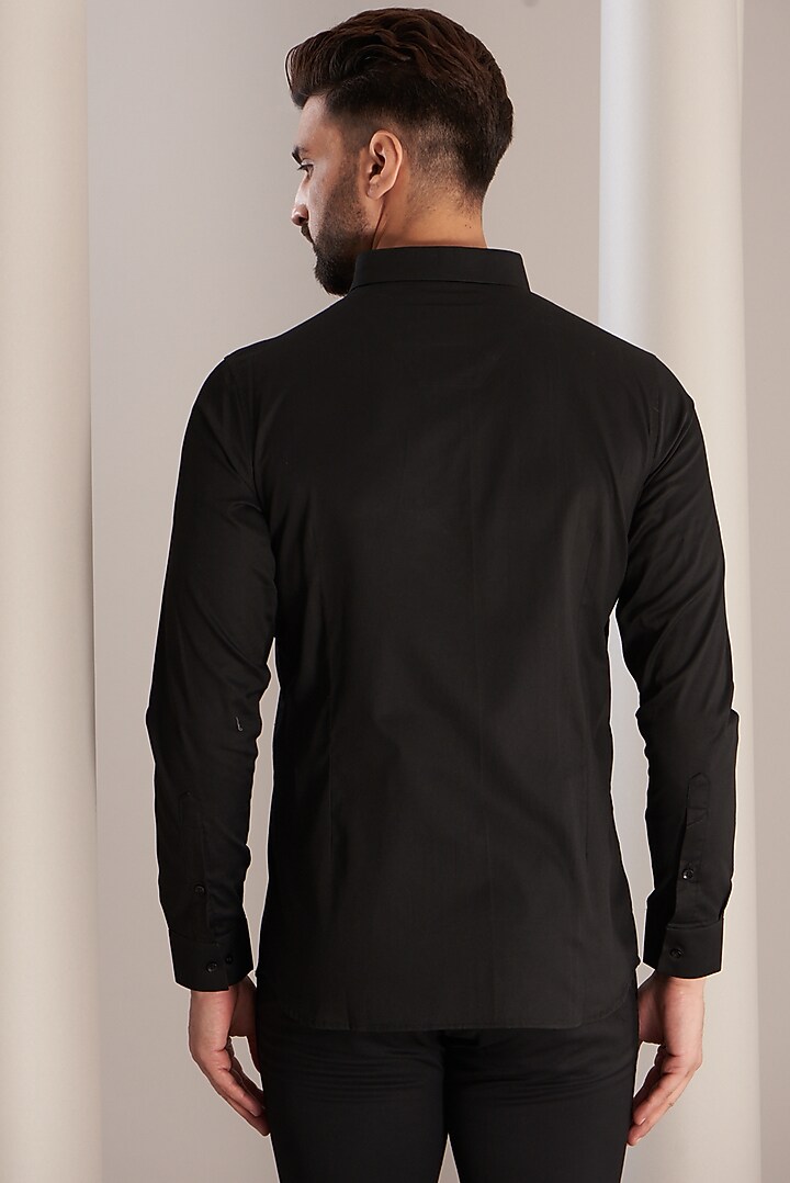 Black Cotton Summer Shirt by SEVENDC MEN at Pernia's Pop Up Shop