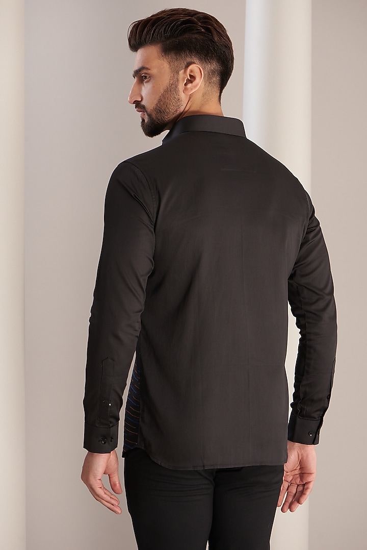 Dark Grey Cotton Party Wear Shirt by SEVENDC MEN at Pernia's Pop Up Shop