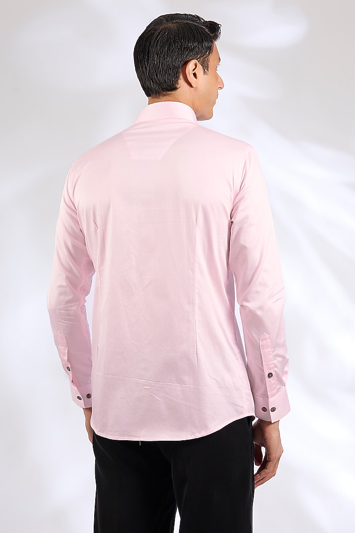 Pink Cotton Rabbit Motif Party Wear Shirt by SEVENDC MEN at Pernia's Pop Up Shop