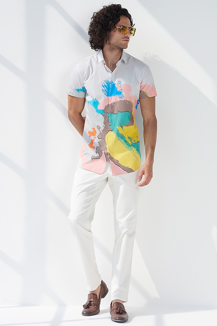 Multi-Coloured Printed Party Wear Shirt by SEVENDC MEN at Pernia's Pop Up Shop