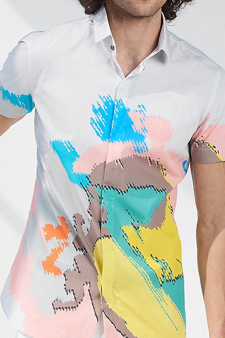 Multi-Coloured Printed Party Wear Shirt by SEVENDC MEN at Pernia's Pop Up Shop