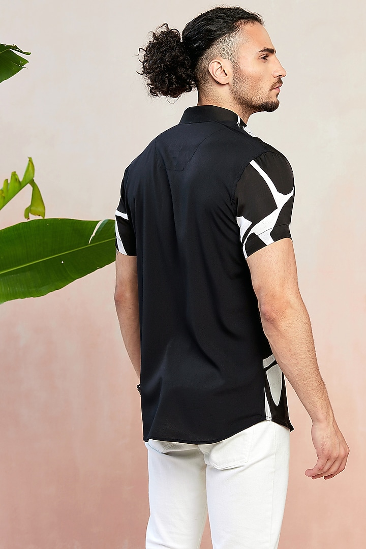 Black Printed Summer Shirt by SEVENDC MEN at Pernia's Pop Up Shop
