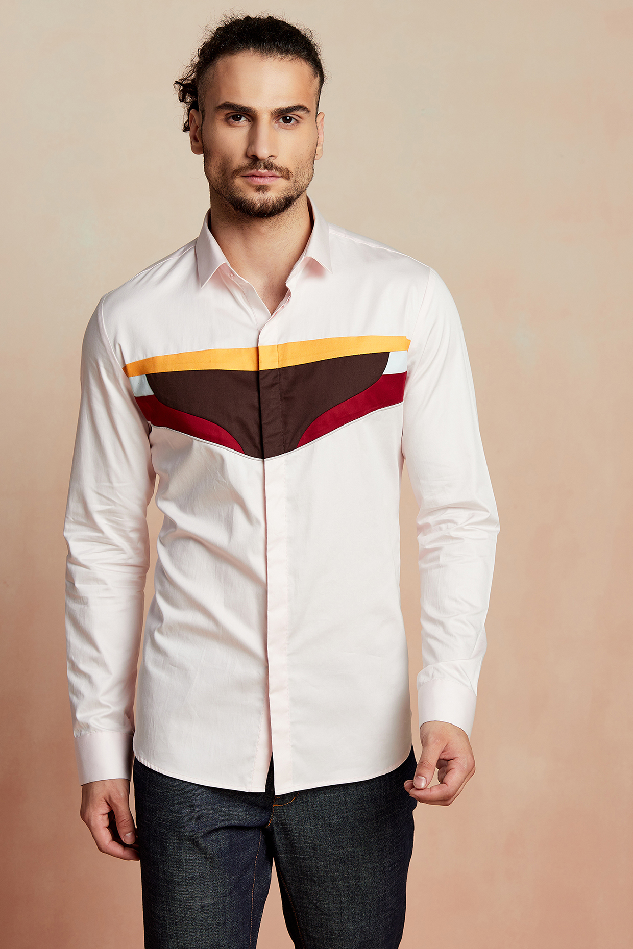 Pink Cotton Shirt by SEVENDC MEN