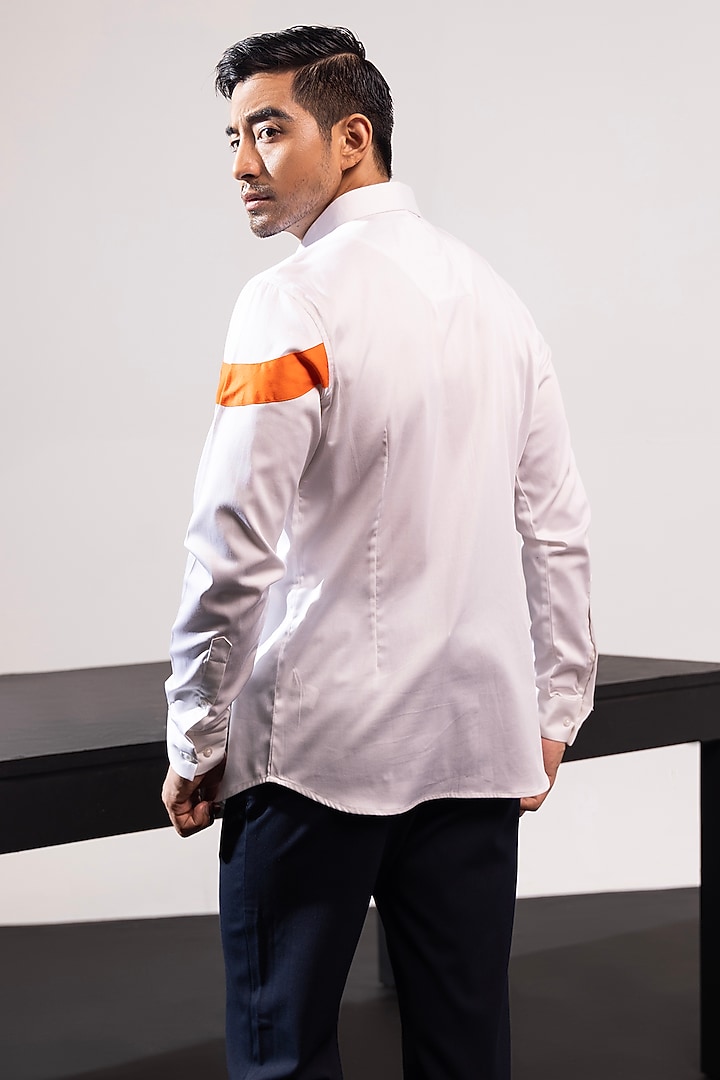 White Cotton Party Wear Shirt by SEVENDC MEN at Pernia's Pop Up Shop