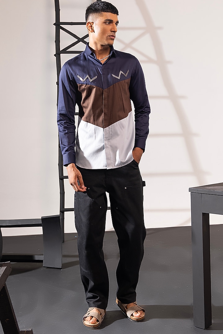 Multi-Colored Cotton Party Wear Shirt by SEVENDC MEN at Pernia's Pop Up Shop