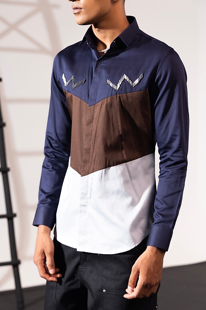 Multi-Colored Cotton Party Wear Shirt by SEVENDC MEN at Pernia's Pop Up Shop