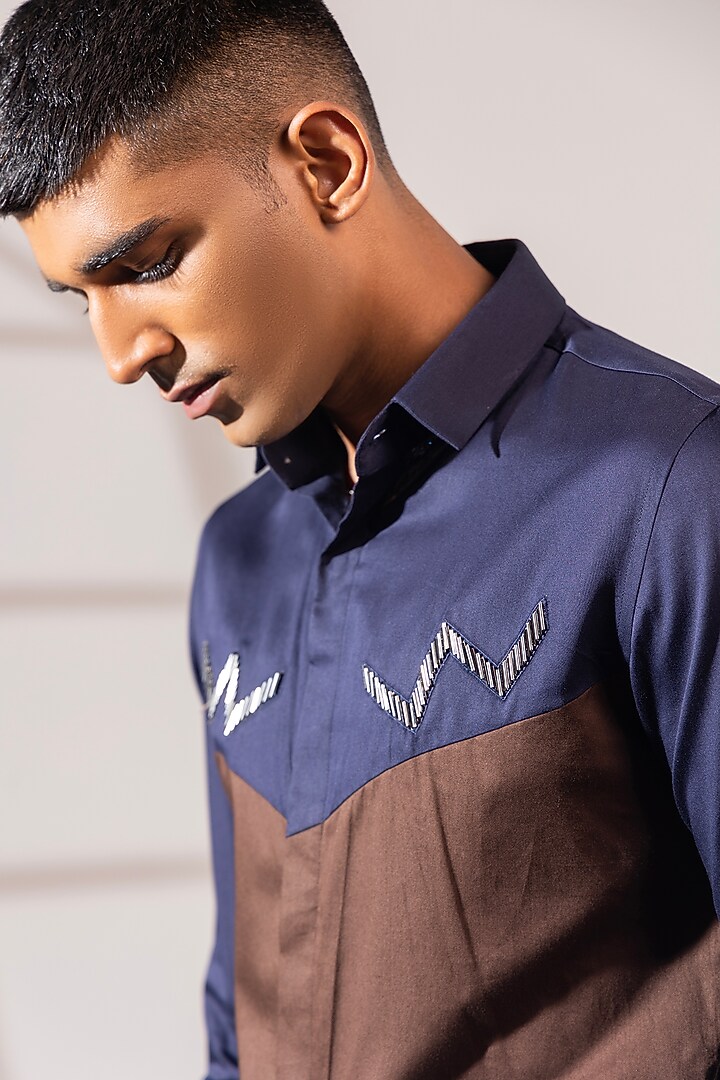 Multi-Colored Cotton Party Wear Shirt by SEVENDC MEN at Pernia's Pop Up Shop