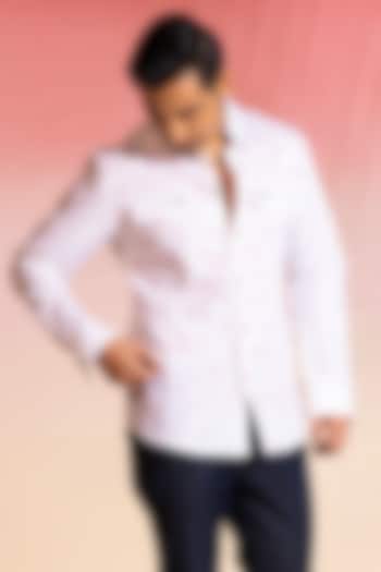 White Cotton Party Wear Shirt by SEVENDC MEN at Pernia's Pop Up Shop