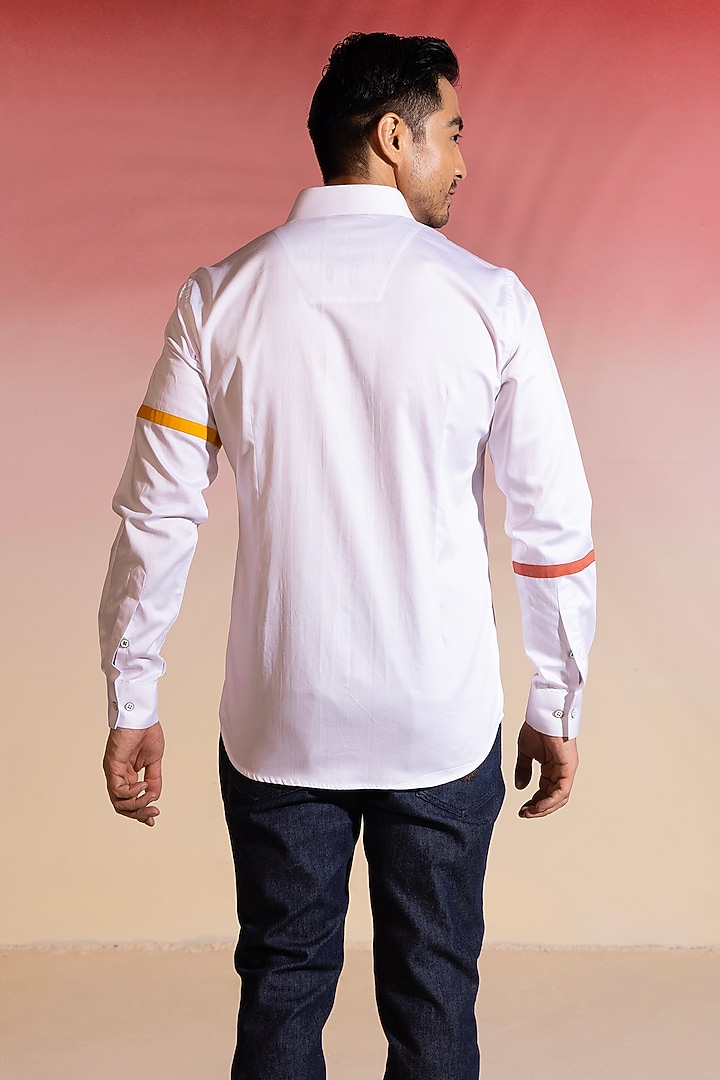 White Cotton Party Wear Shirt by SEVENDC MEN at Pernia's Pop Up Shop