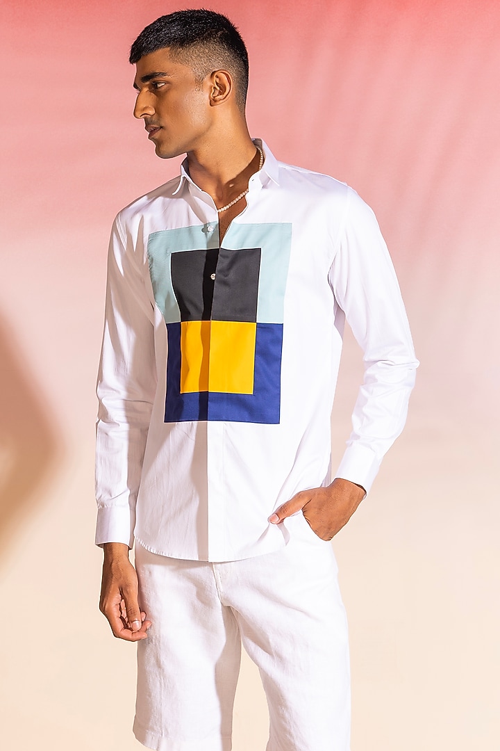 Multi-Colored Cotton Party Wear Shirt by SEVENDC MEN at Pernia's Pop Up Shop