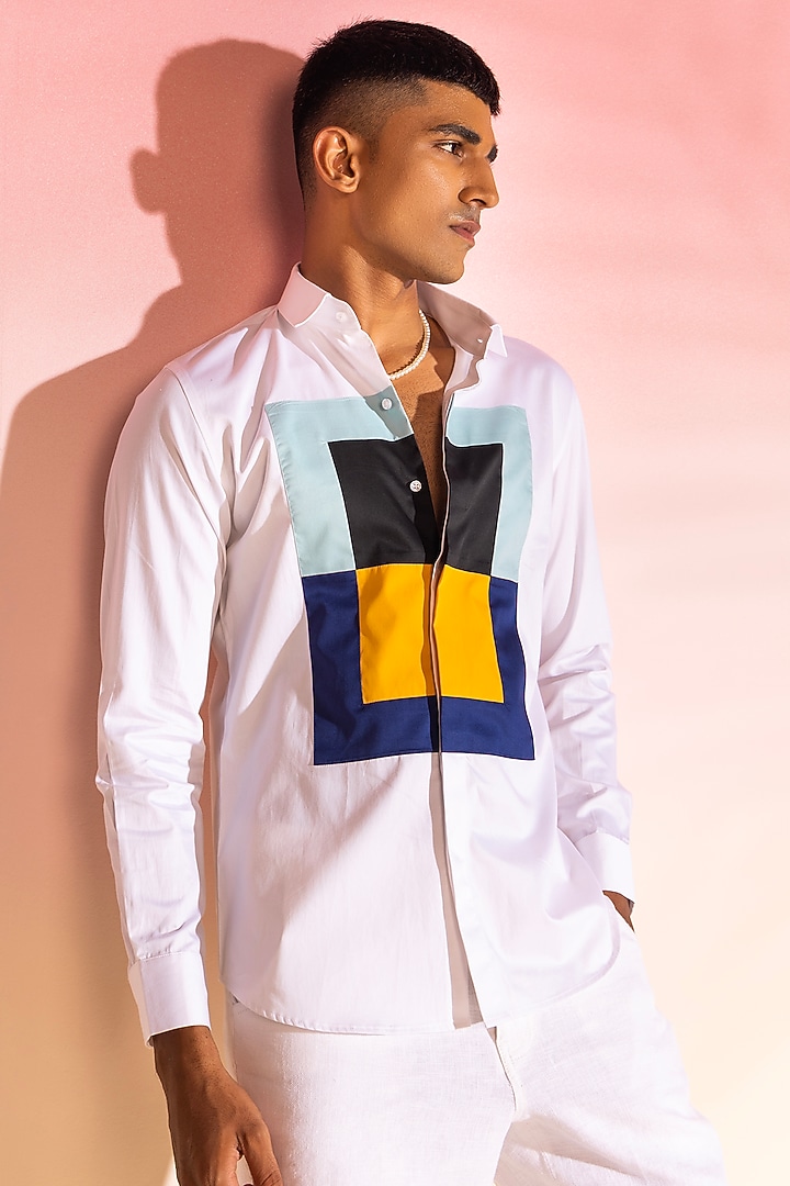 Multi-Colored Cotton Party Wear Shirt by SEVENDC MEN at Pernia's Pop Up Shop
