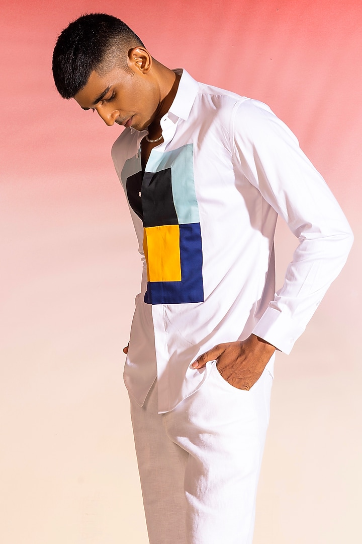 Multi-Colored Cotton Party Wear Shirt by SEVENDC MEN at Pernia's Pop Up Shop