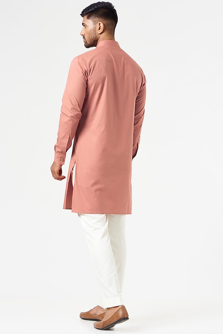 Dusty Pink Cotton Kurta Set by SEVENDC MEN at Pernia's Pop Up Shop