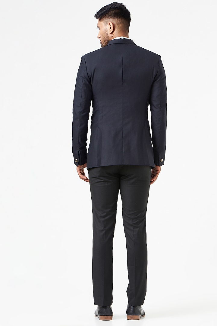 Black Velvet & Wool Blend Double Breasted Tuxedo Set by SEVENDC MEN at Pernia's Pop Up Shop