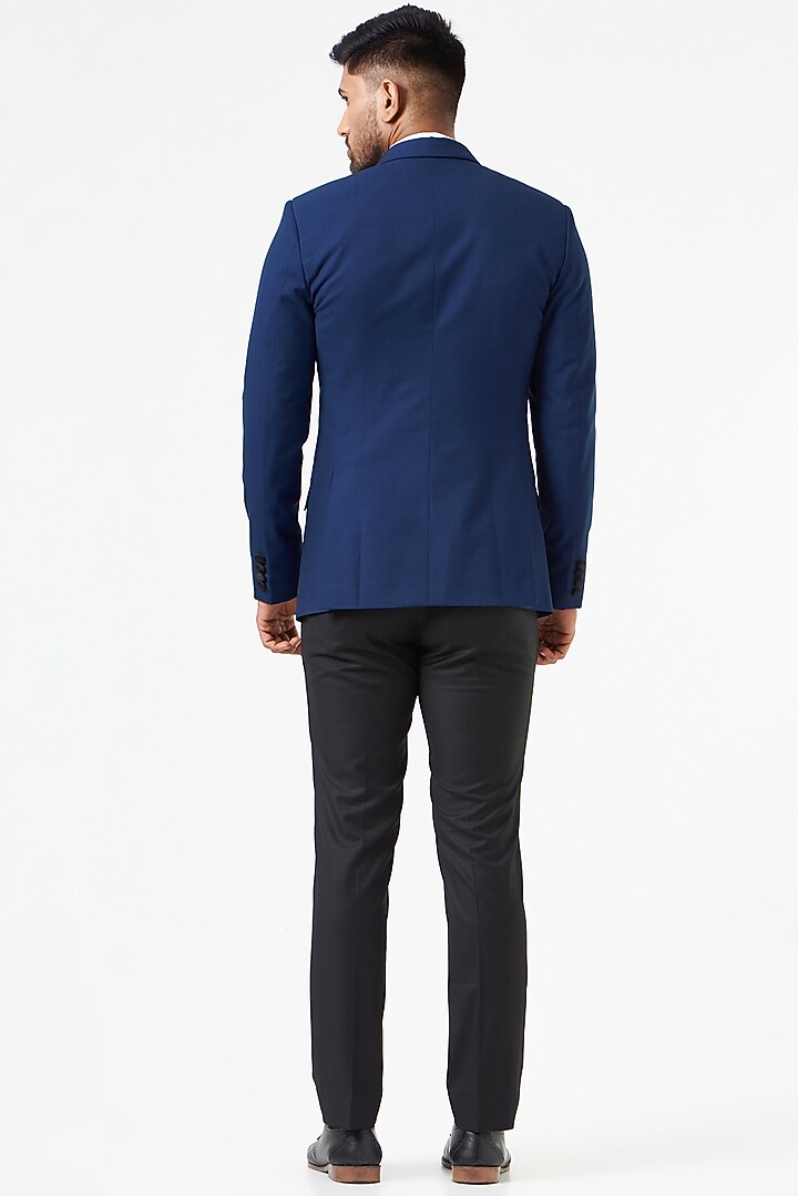 Royal Blue Wool Blend Tuxedo Set by SEVENDC MEN at Pernia's Pop Up Shop