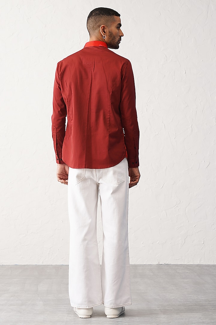 Deep Red Cotton Printed Party Wear Shirt by SEVENDC MEN at Pernia's Pop Up  Shop 2026