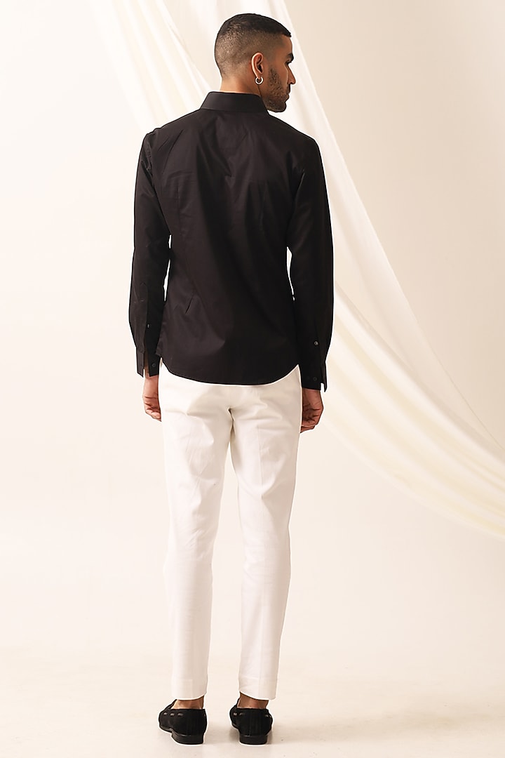 Black Cotton Party Wear Shirt by SEVENDC MEN at Pernia's Pop Up Shop