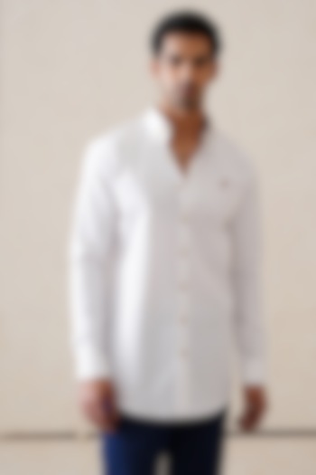 White Cotton Summer Shirt by SEVENDC MEN at Pernia's Pop Up Shop