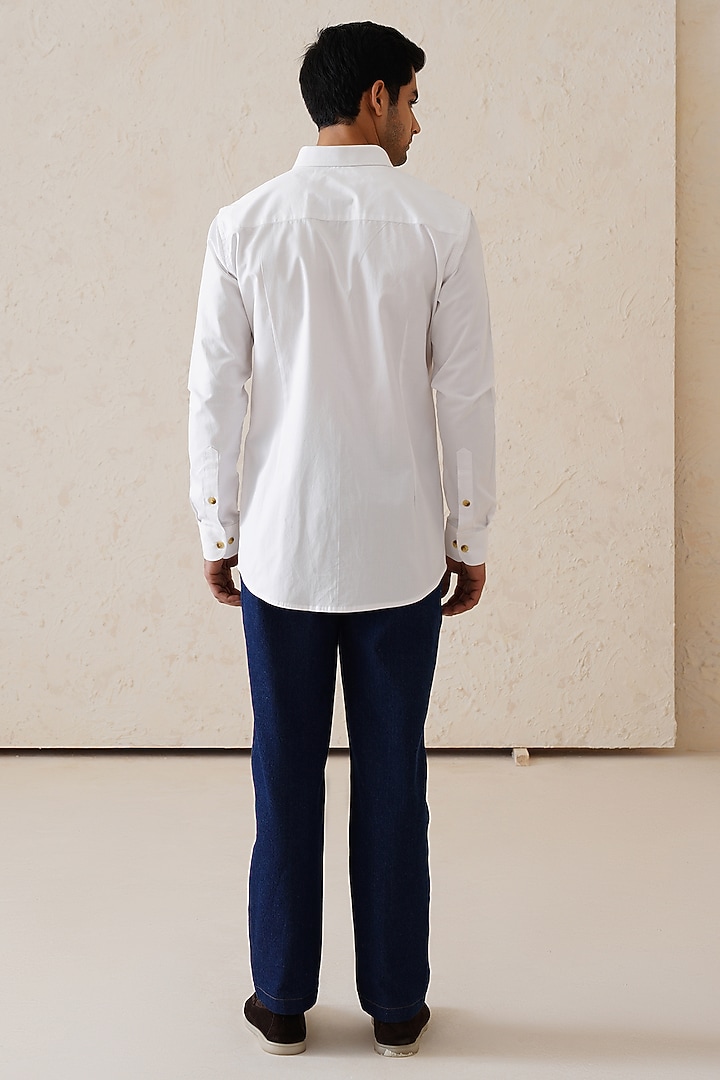White Cotton Summer Shirt by SEVENDC MEN at Pernia's Pop Up Shop