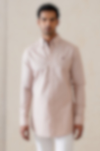Dusty Pink Cotton Shirt by SEVENDC MEN