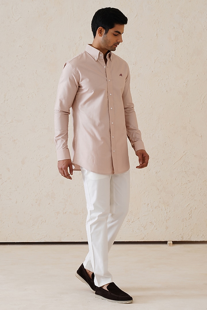 Dusty Pink Cotton Summer Shirt by SEVENDC MEN at Pernia's Pop Up Shop