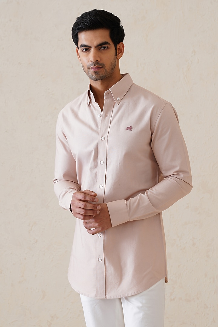Dusty Pink Cotton Summer Shirt by SEVENDC MEN at Pernia's Pop Up Shop