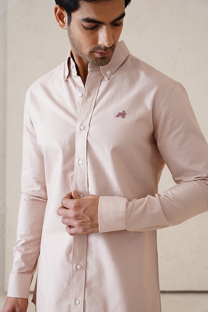 Dusty Pink Cotton Summer Shirt by SEVENDC MEN at Pernia's Pop Up Shop