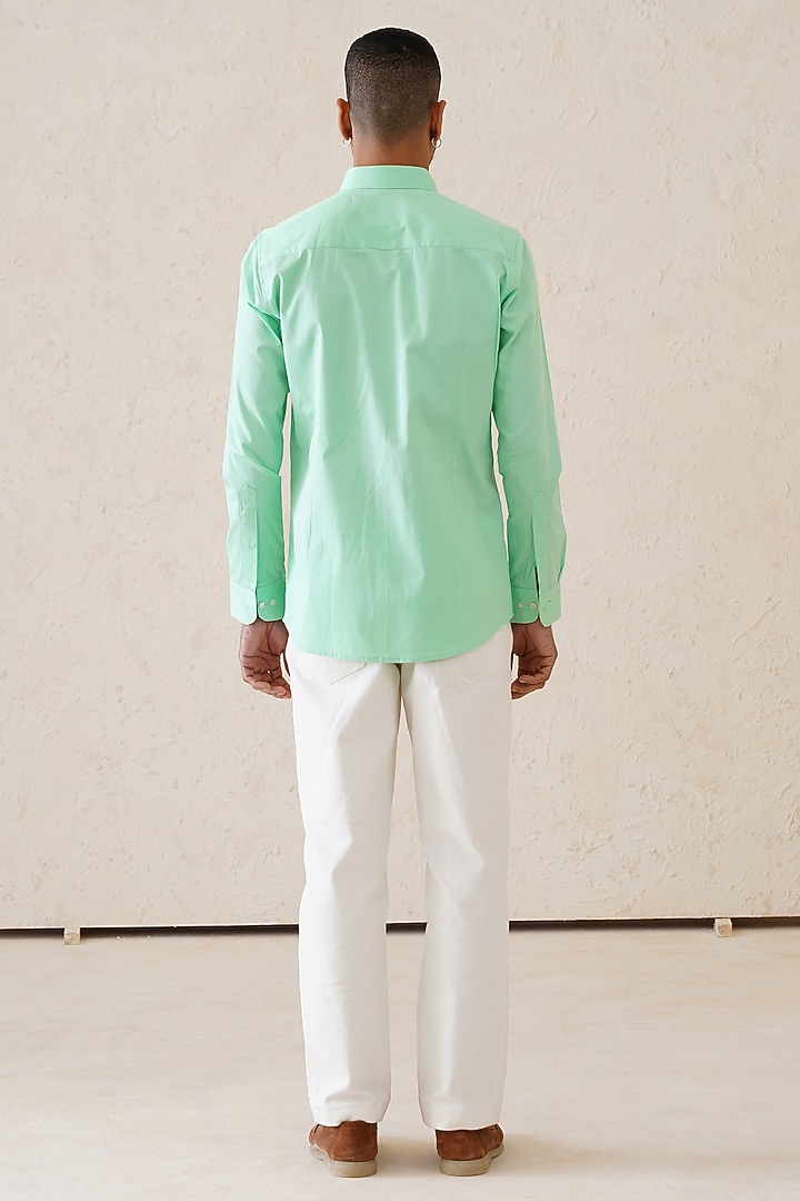 Lime Green Cotton Summer Shirt by SEVENDC MEN at Pernia's Pop Up Shop