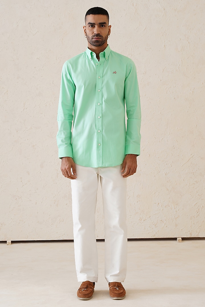 Lime Green Cotton Summer Shirt by SEVENDC MEN at Pernia's Pop Up Shop