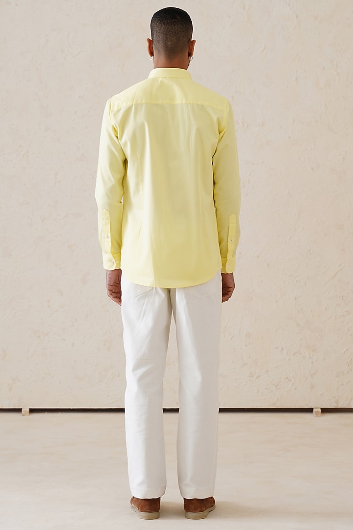 Lemon Yellow Cotton Summer Shirt by SEVENDC MEN at Pernia's Pop Up Shop