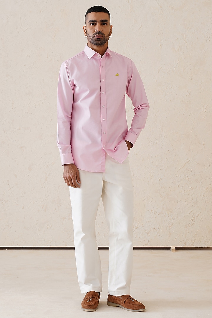 Pink Cotton Summer Shirt by SEVENDC MEN at Pernia's Pop Up Shop