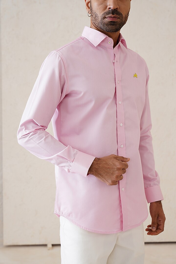 Pink Cotton Summer Shirt by SEVENDC MEN at Pernia's Pop Up Shop