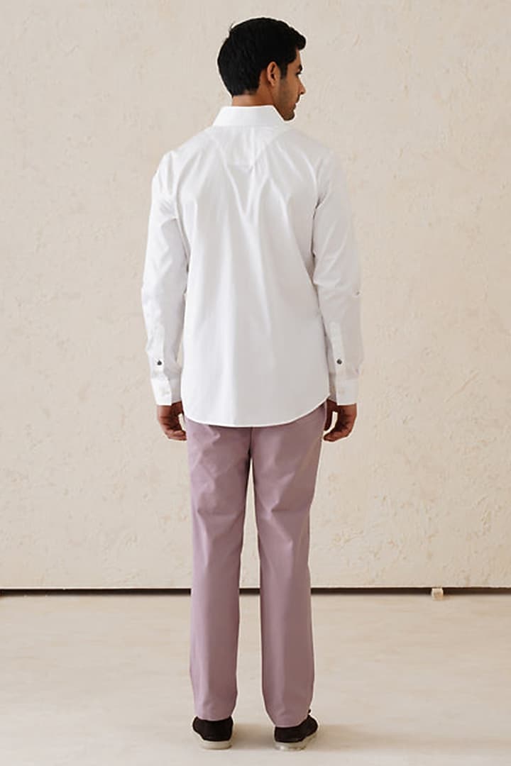 White Cotton Dial Party Wear Shirt by SEVENDC MEN at Pernia's Pop Up Shop