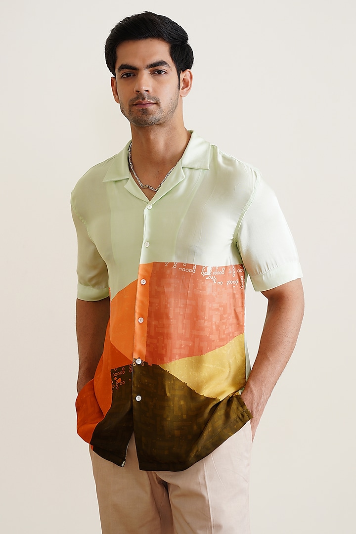 Multi-Colored Cotton Printed Summer Shirt by SEVENDC MEN at Pernia's Pop Up Shop